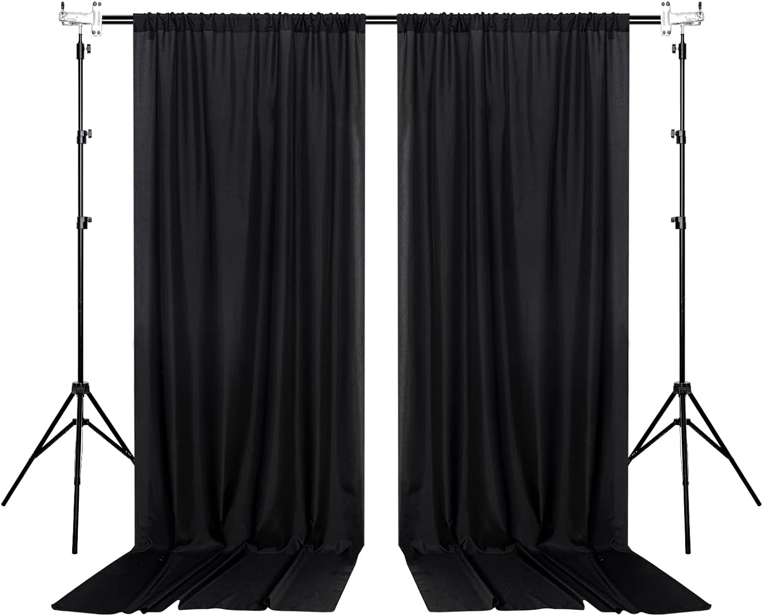 Black Backdrop Curtain 2 Panels 5ft x 10ft Rod Pocket