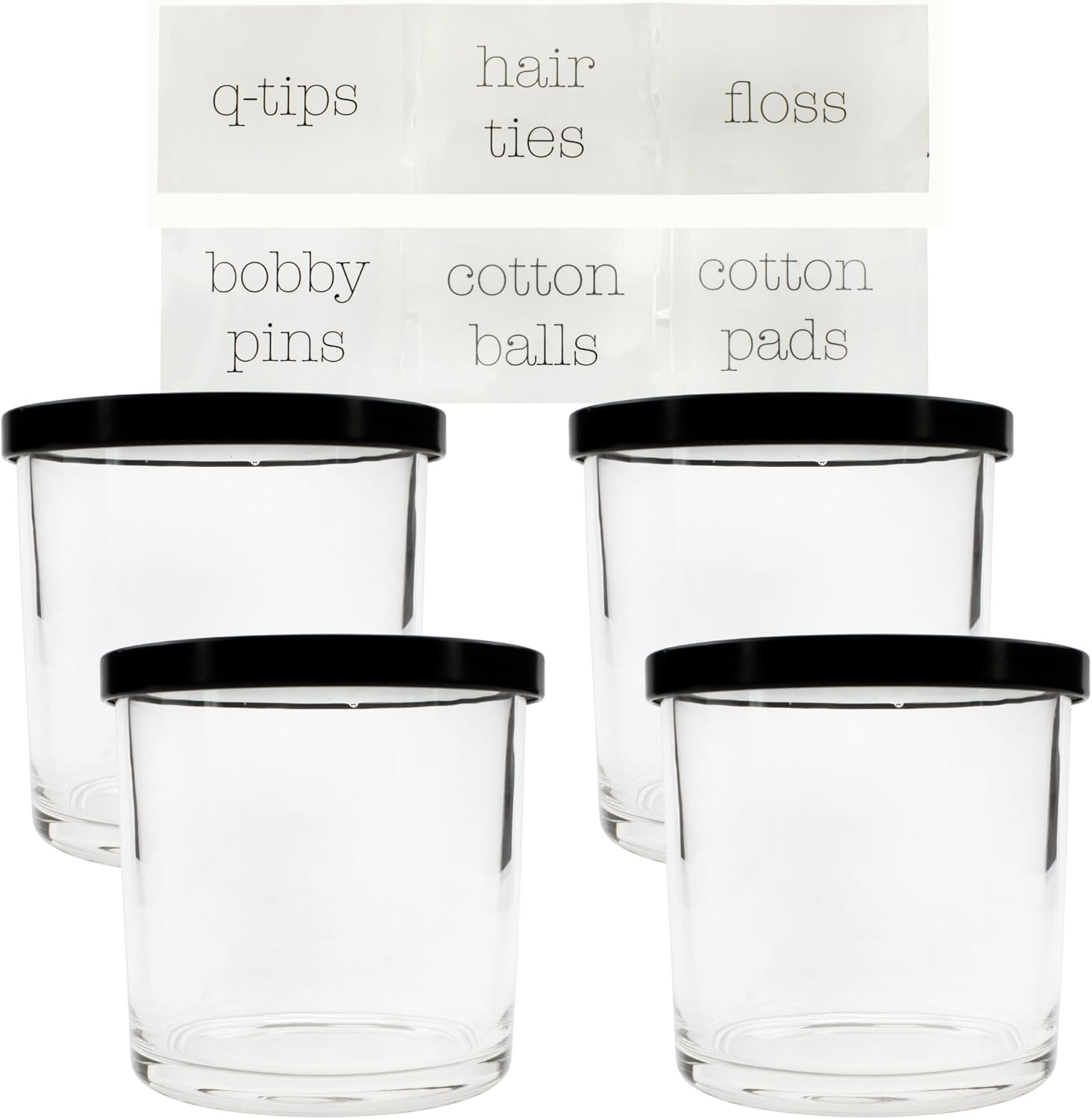 Darware 16oz Clear Glass Candle Jars with Metal Lids 4-Pack