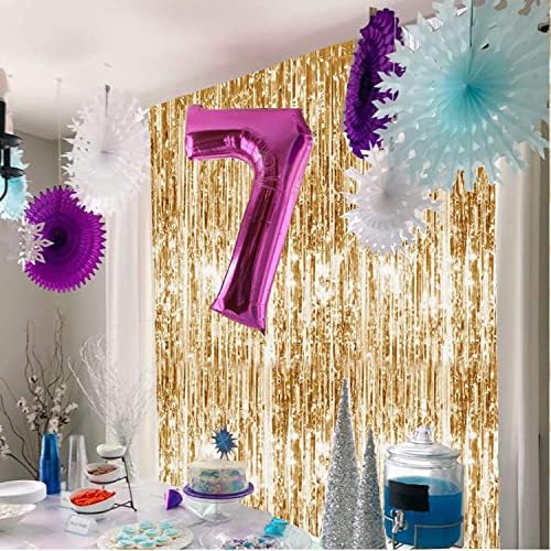 Gold Metallic Tinsel Foil Curtain 3 Pack
