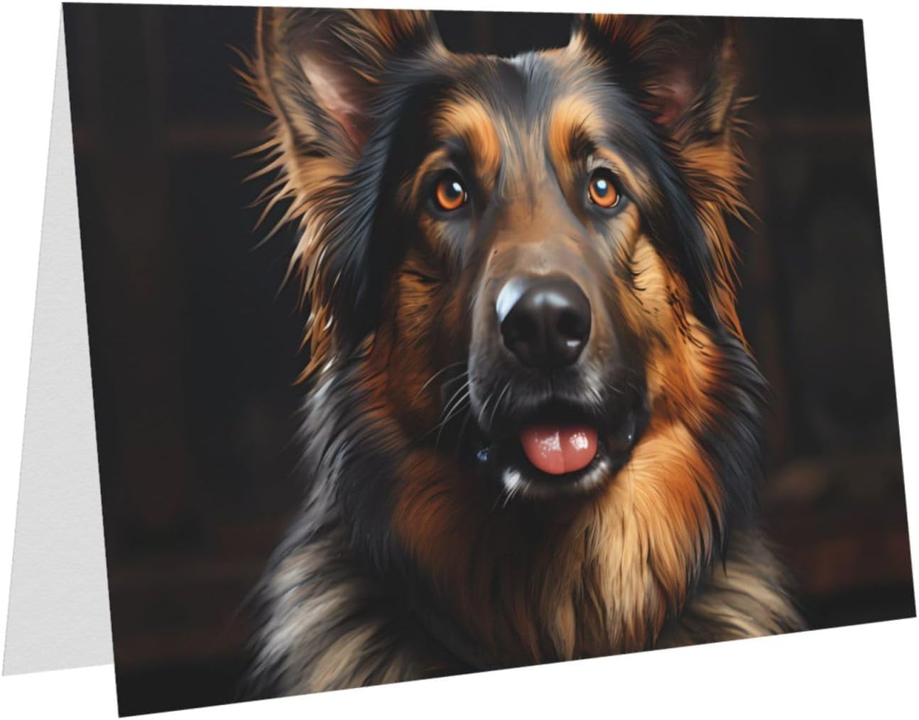 Red Pearlescent Holiday Cards 4x6 German Shepherd Design