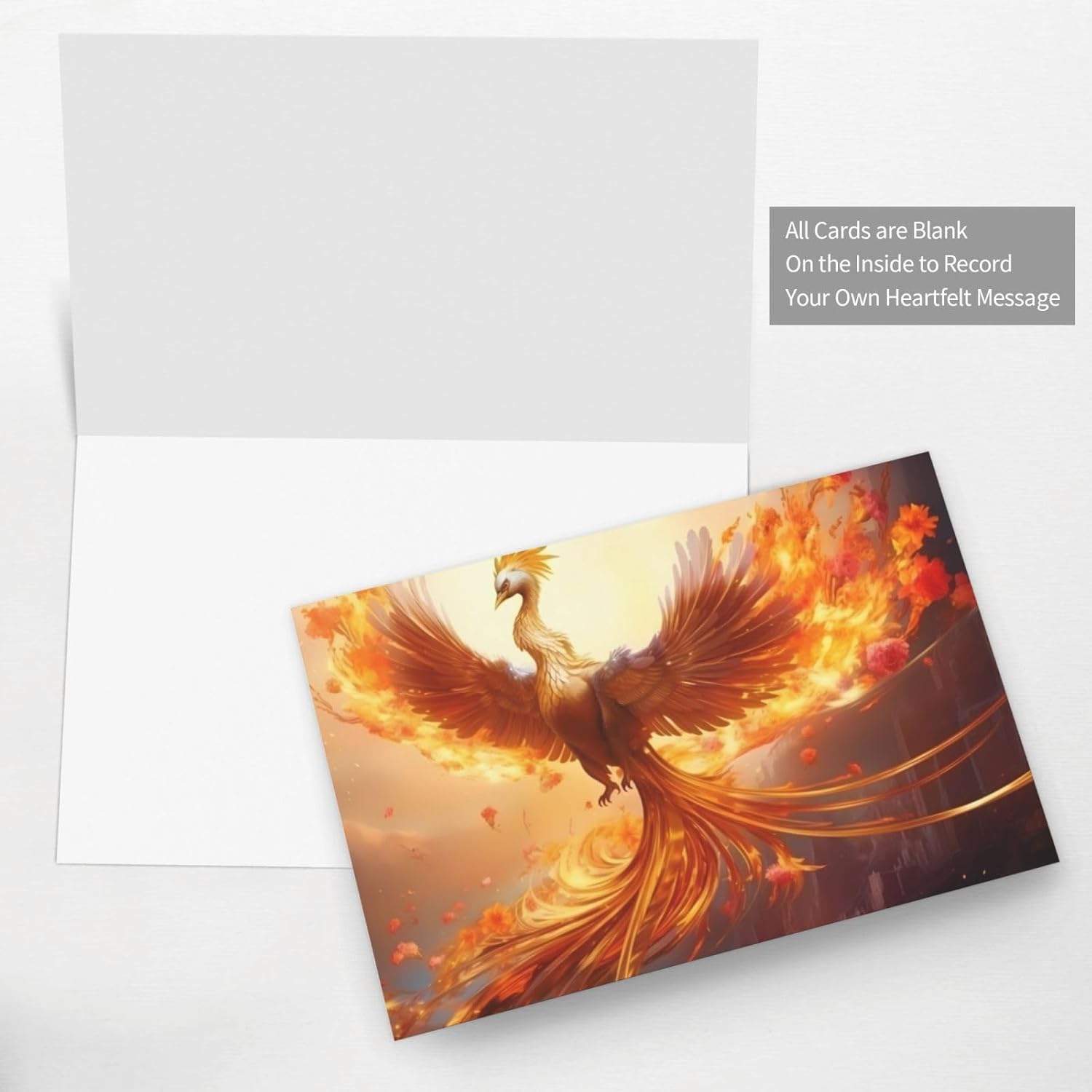 White Phoenix Print Greeting Card 6x4 Inch