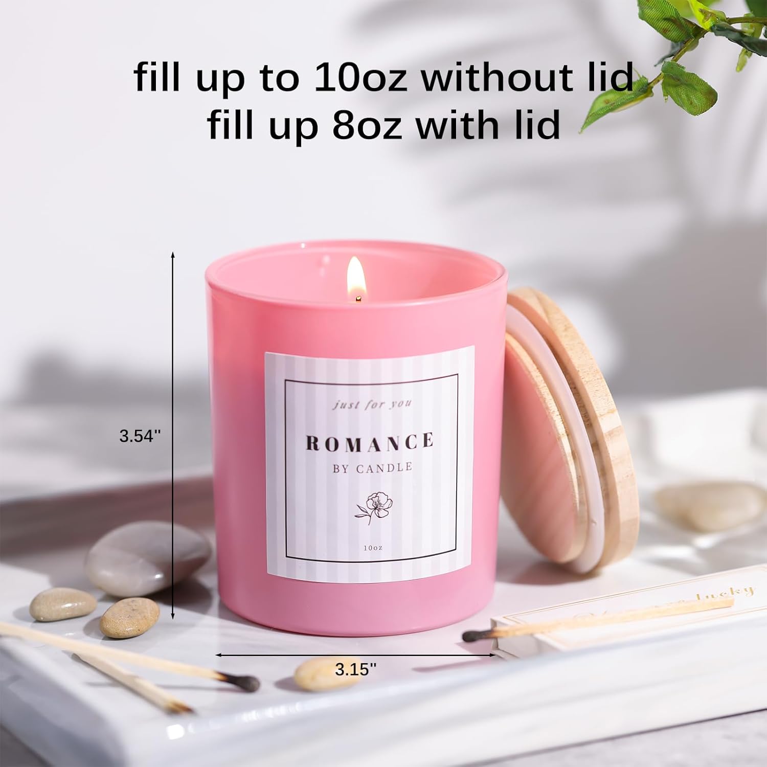 12Pcs Assorted Pink Candle Jars with Labels and Bamboo Lids