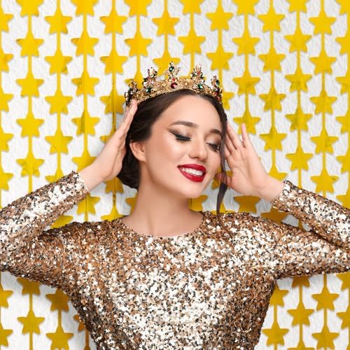 LOLStar 2 Pack Gold Stars Foil Fringe Curtains