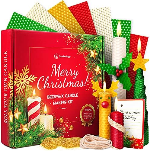 Christmas Candle Rolling Kit - DIY Beeswax Candle Making for All Ages