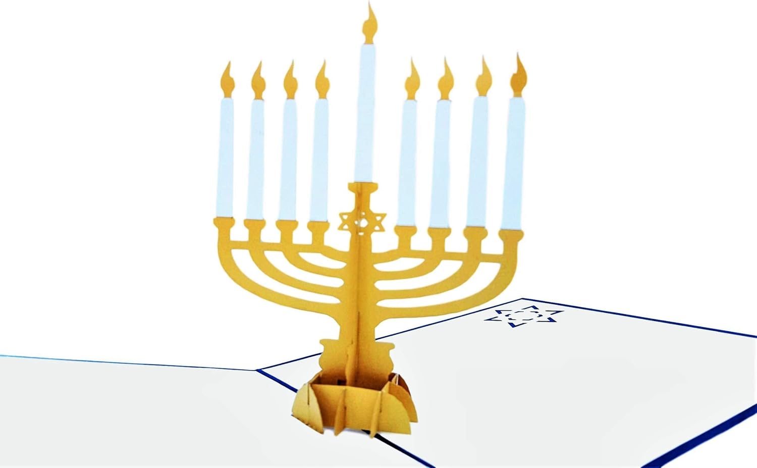 Hanukkah Menorah 3D Pop Up Card with Envelope