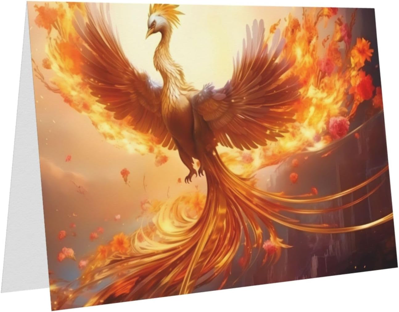 White Phoenix Print Greeting Card 6x4 Inch