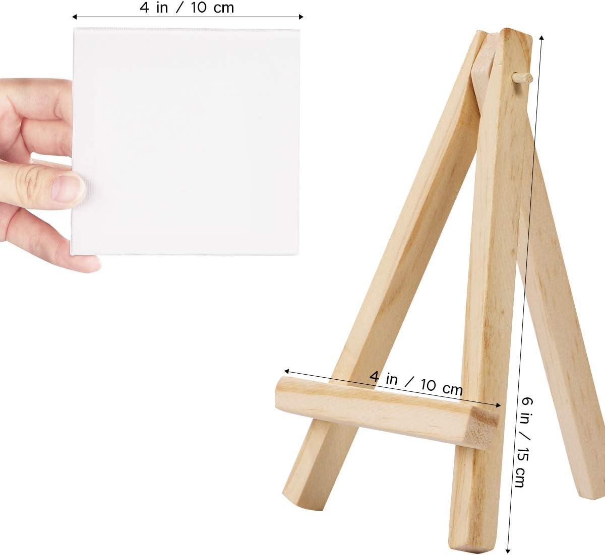 10 Pack Mini Canvas and Easel Set for Art Creation