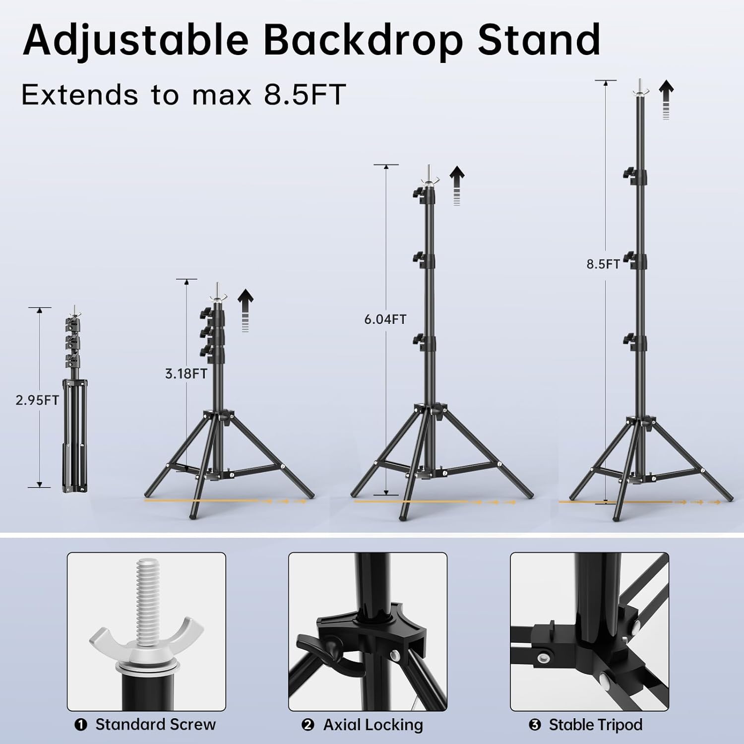 BEIYANG 85 x 10 FT Photo Backdrop Stand Kit