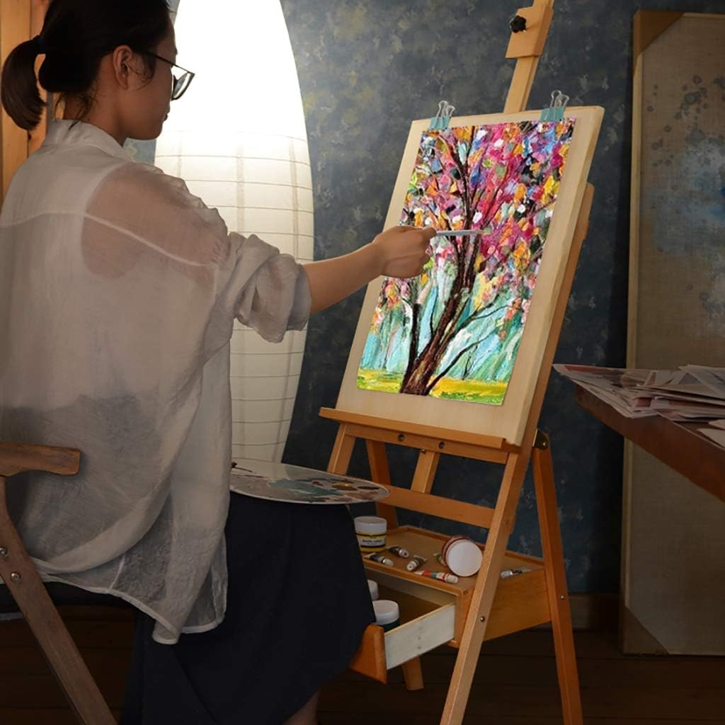 Adjustable Oil Painting Easel with Drawer and Eucalyptus Wood