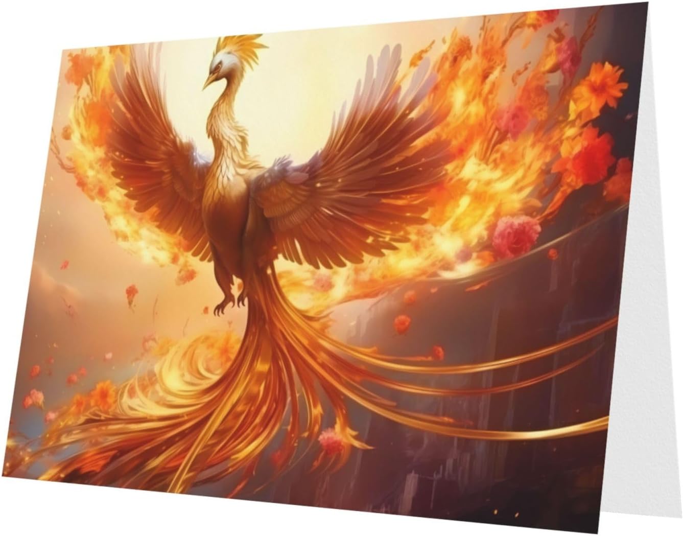 White Phoenix Print Greeting Card 6x4 Inch