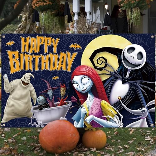 Halloween Birthday Photo Backdrop Banner