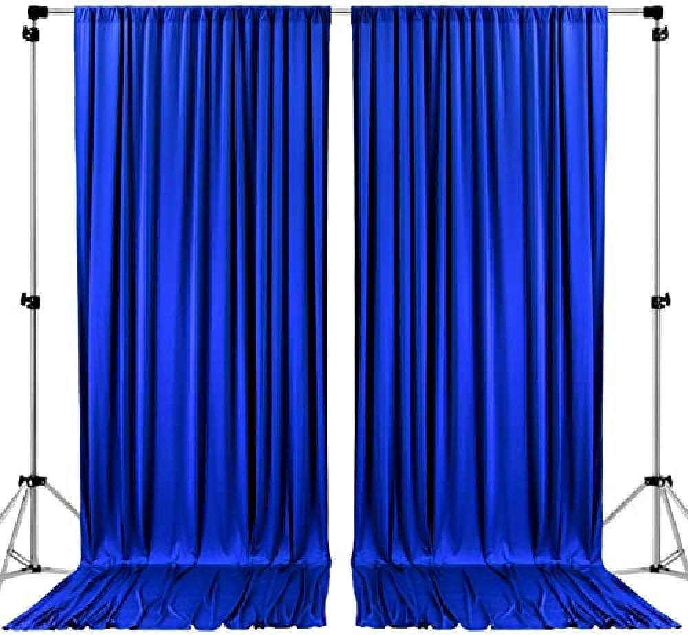 AK Trading Co 10x10 Foot Royal Blue Polyester Backdrop Drapes