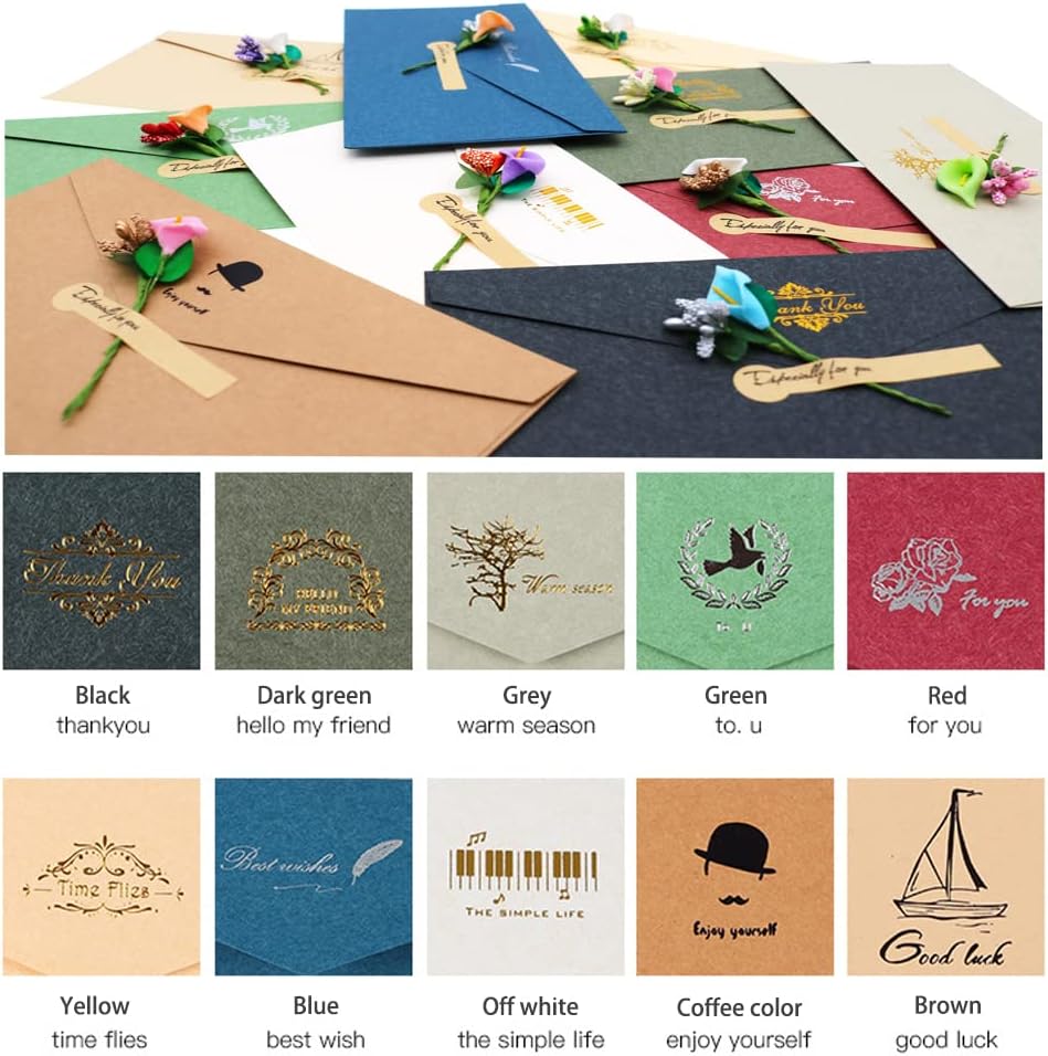 Fancy Vintage Envelopes With Greeting Cards 10pcs
