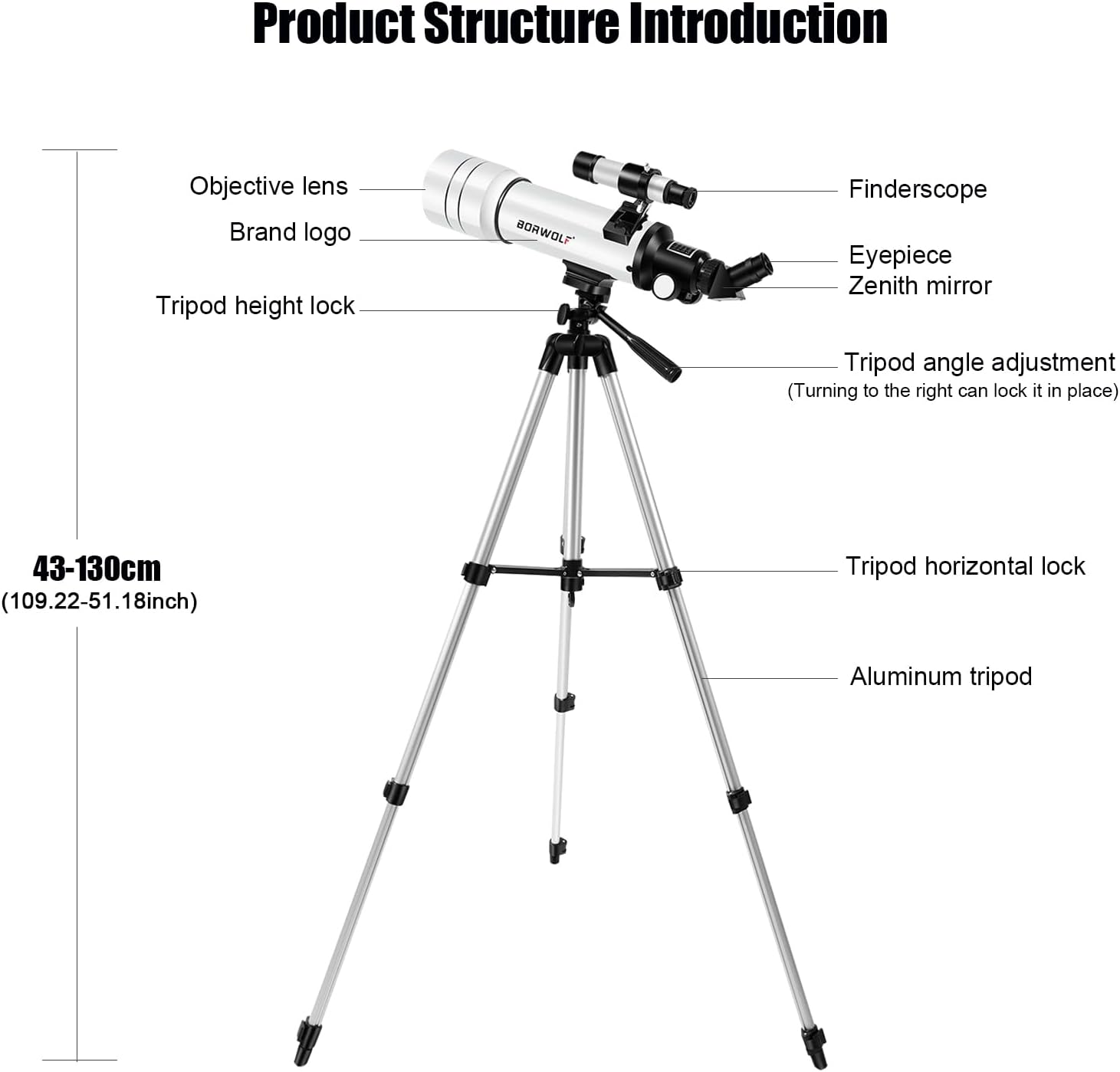 HD 400mm Telescope for Adults - Moon and Star Viewing