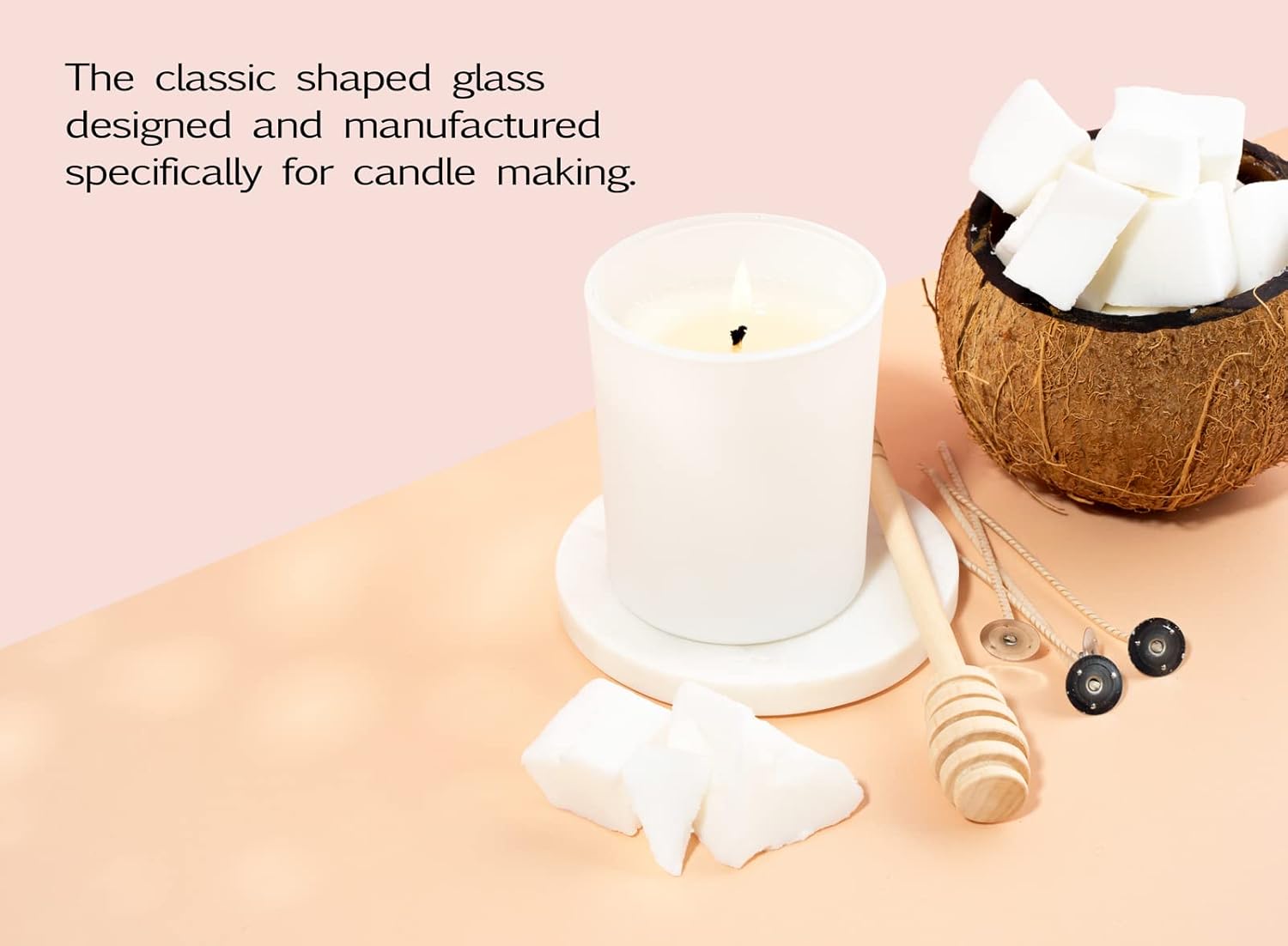 Aroparc 12 Pack 10oz White Candle Jars with Bamboo Lids