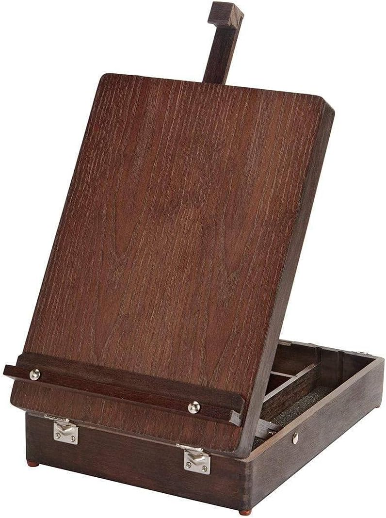KINGART Adjustable Wood Table Sketchbox Easel