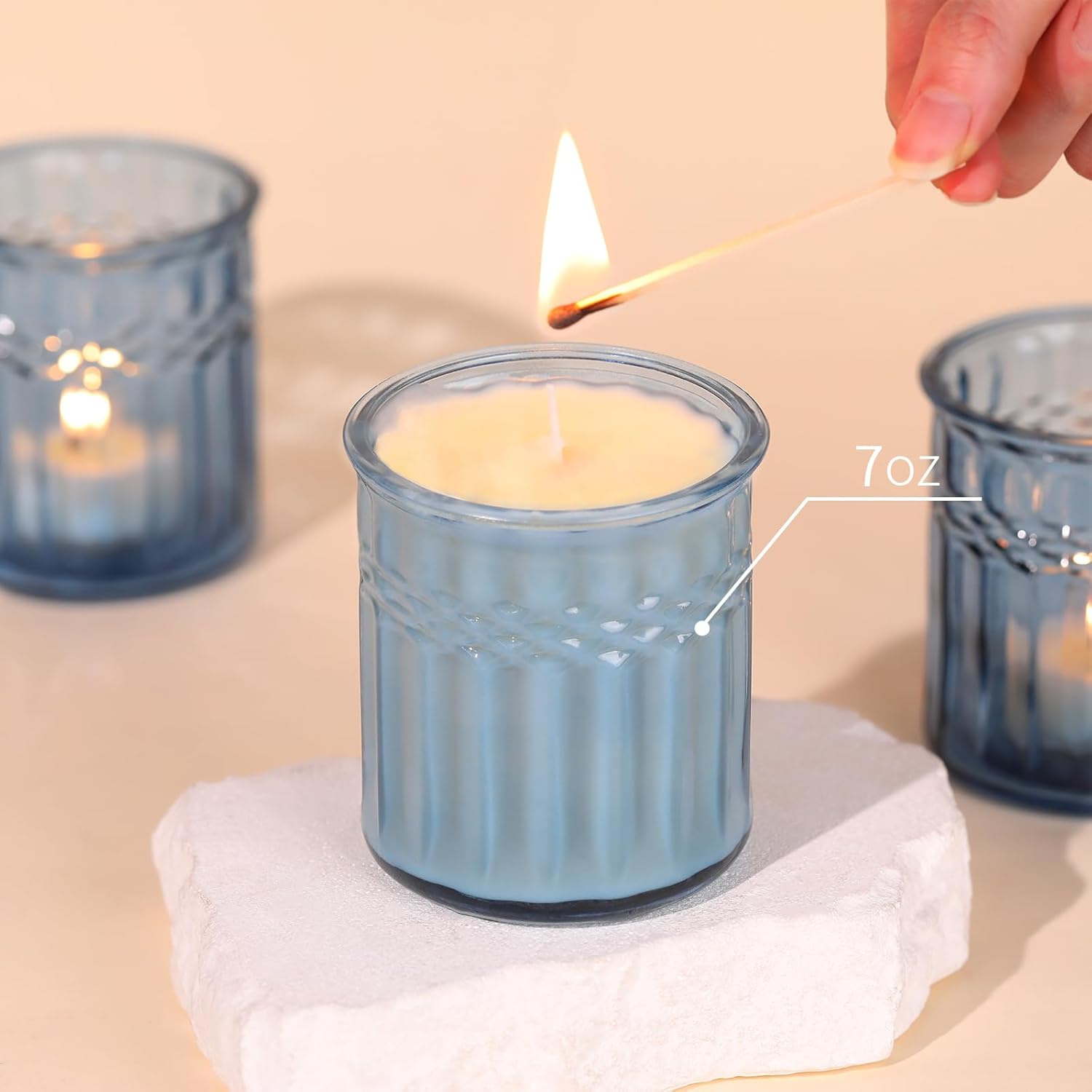 10pcs 7oz Blue Candle Jars for Making Candles