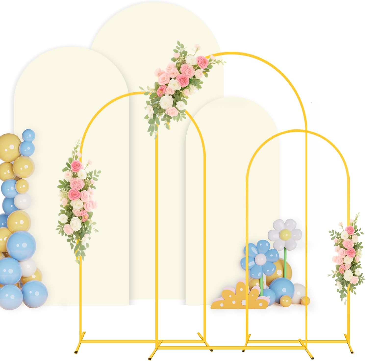 PATYDEST 3-Piece Metal Arch Stand Set with Covers