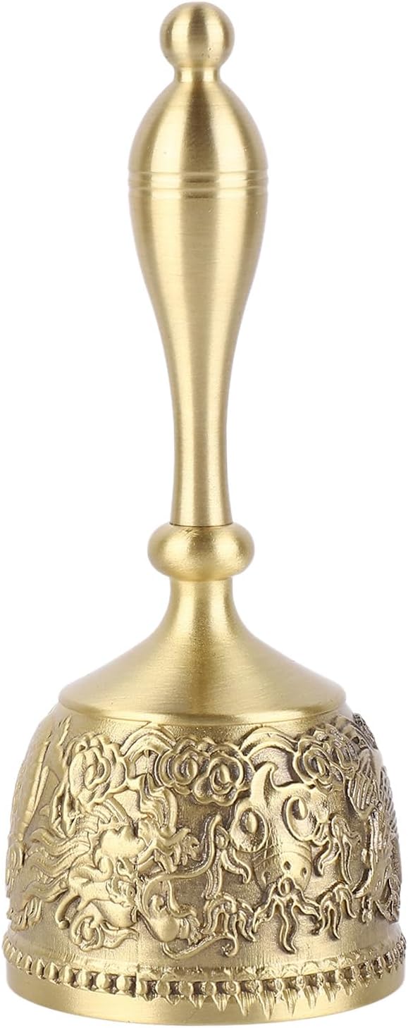 EBTOOLS Exquisite Engraved Brass Wedding Bell Call Bell Decorative Bell