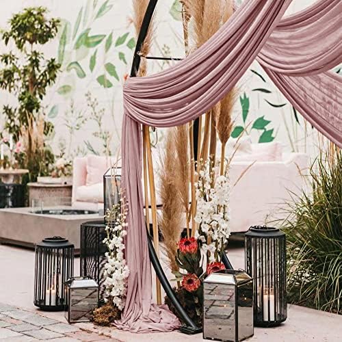 LINXTAR Wedding Arch Draping Fabric 30 x 6Y Dusty Rose Sheer Chiffon
