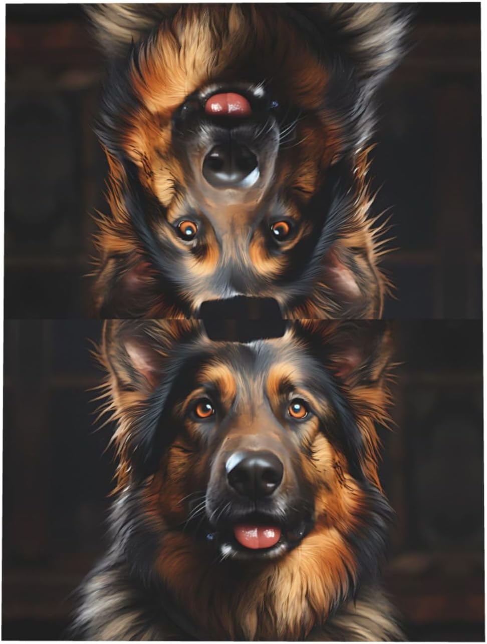 Red Pearlescent Holiday Cards 4x6 German Shepherd Design