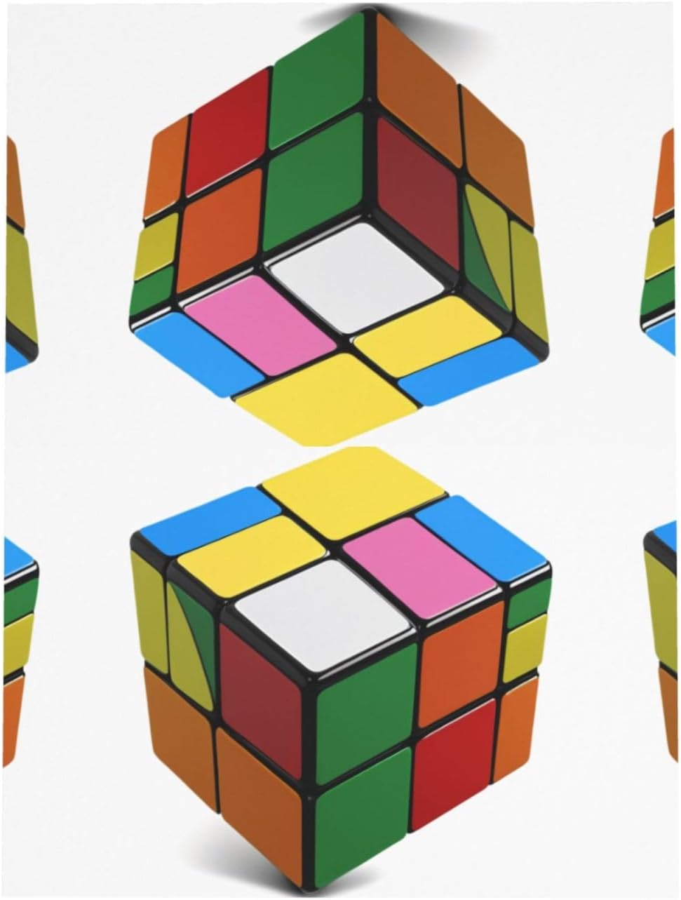 Gray Puzzle Rubiks Cube Pattern Greeting Card