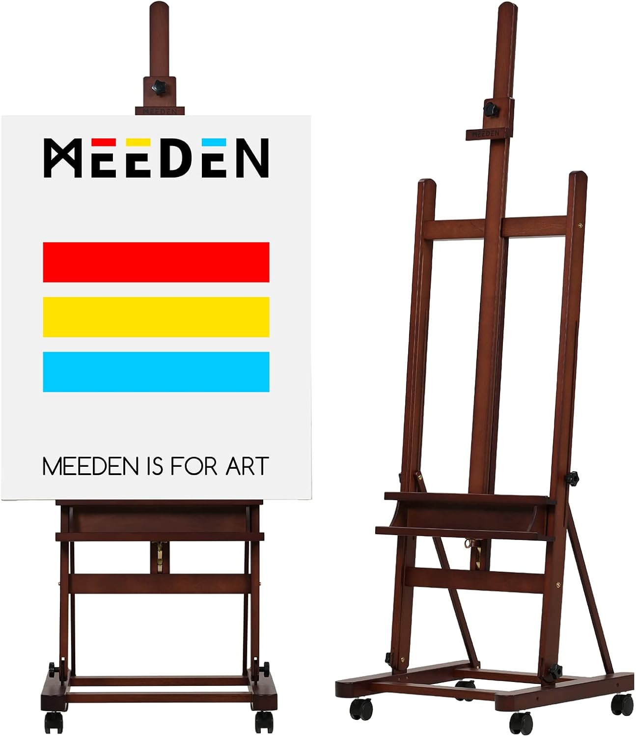 MEEDEN Large Studio Artist Easel with Storage and Wheels