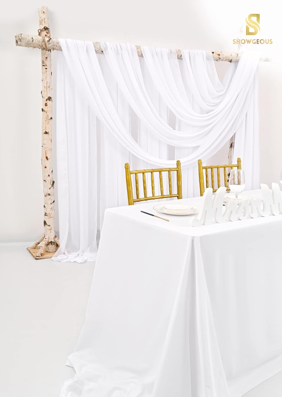 Showgeous Wedding Arch Draping Fabric 4 Panels