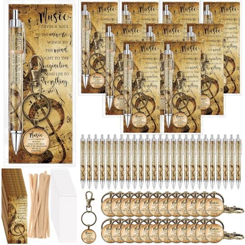 Spakon Music Themed Gift Set with Pens Keychains Bookmarks