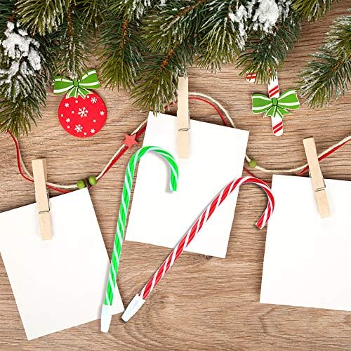Candy Cane Christmas Pens with Black Ink 48PCS