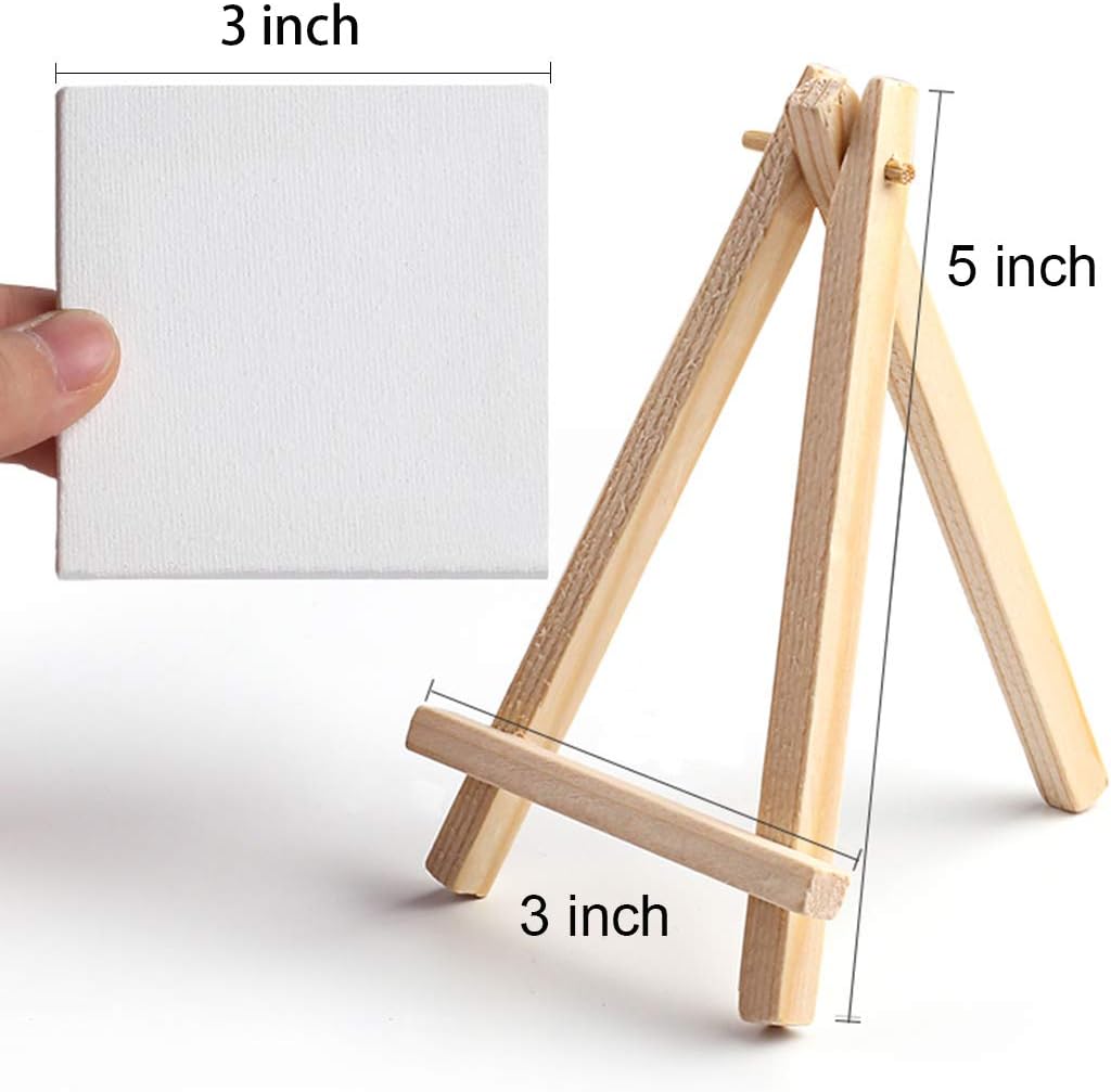 Tosnail 12 Pack Mini Canvas and Easel Set