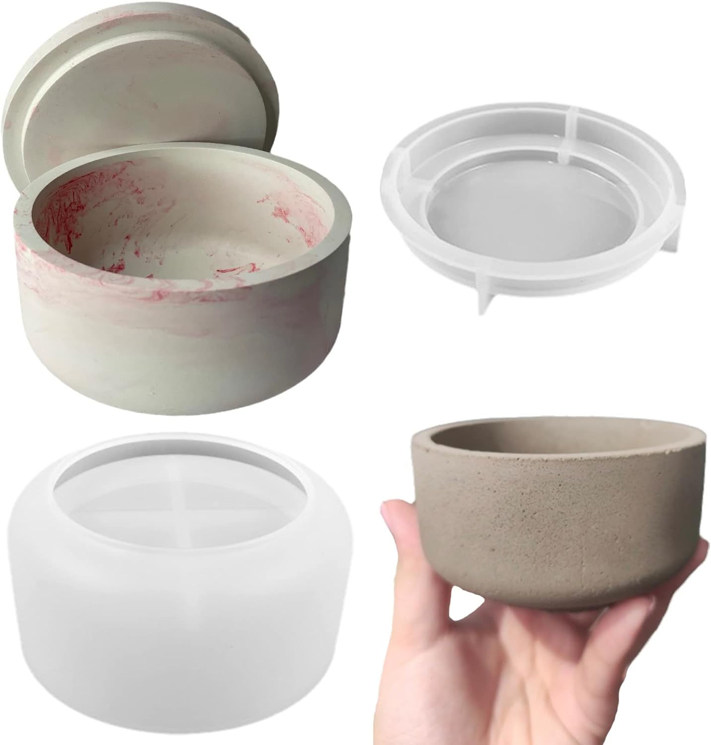 Storage Box Candle Jar Molds Set with Lids