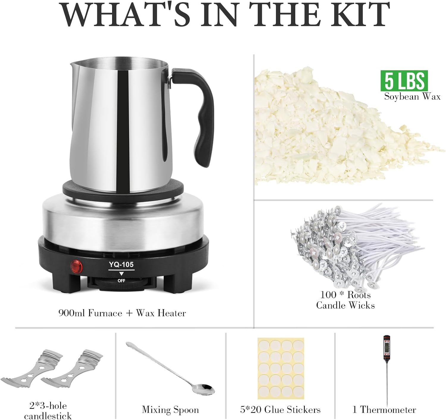 DIY Candle Making Kit with Electric Hot Plate and 5lbs Soy Wax Flakes