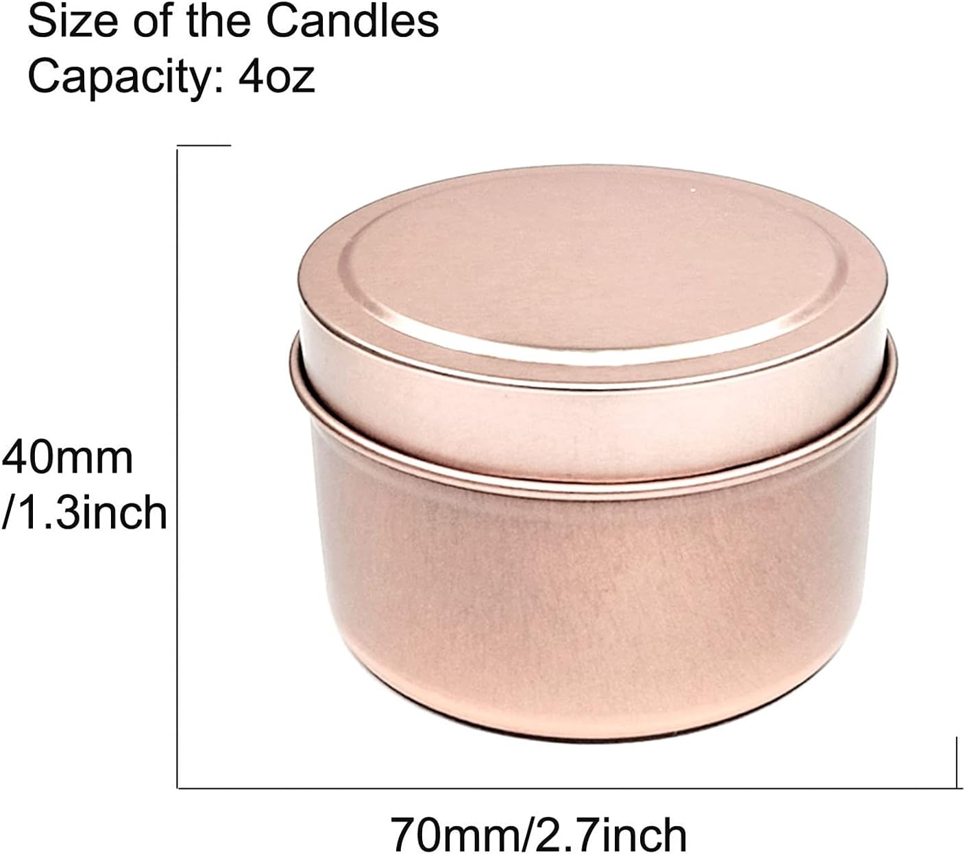 16 Pcs Light Rose Gold Candle Tins for DIY and Storage