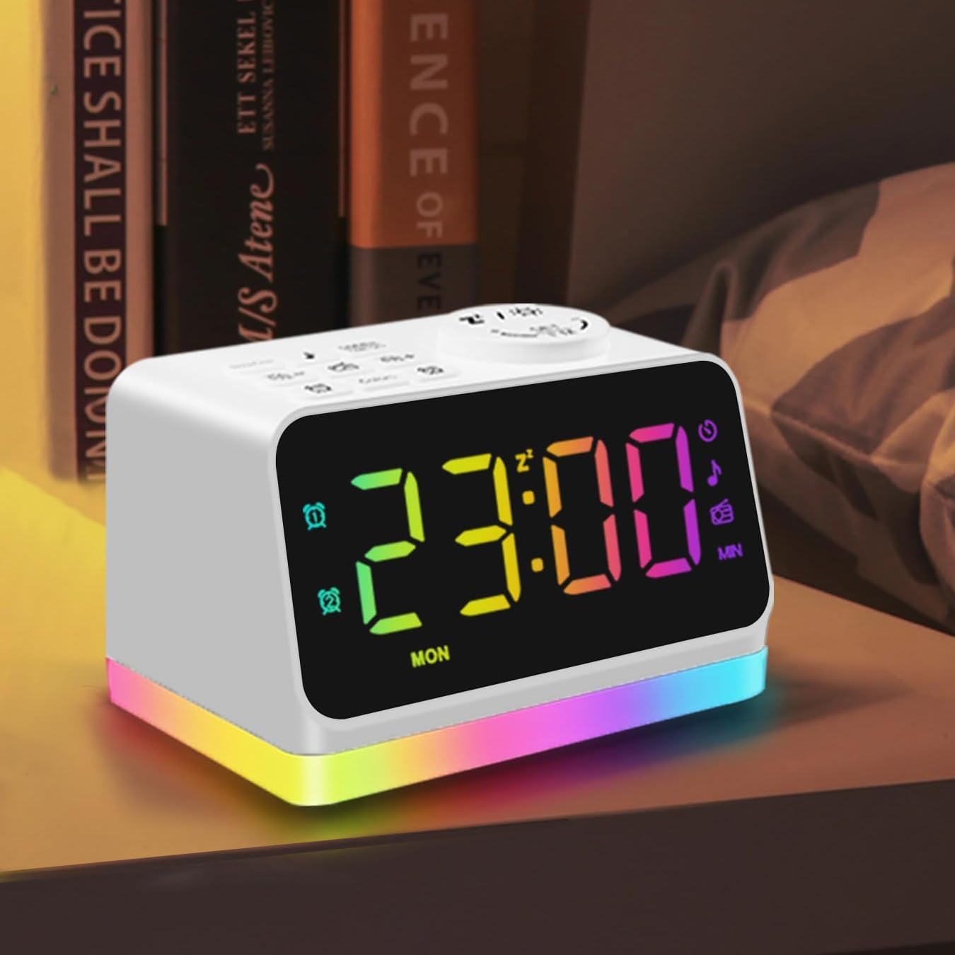 JALL Digital Alarm Clock with FM Radio and Night Light