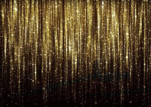 Black Gold Photo Backdrop for Birthday Parties 7x5ft