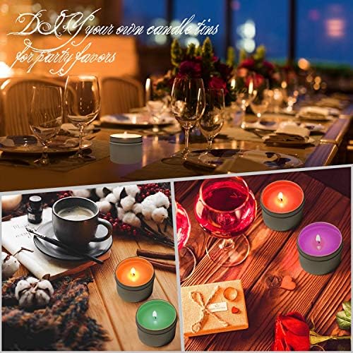 DINGPAI 8oz Candle Tin 12 Pack Aluminum Containers