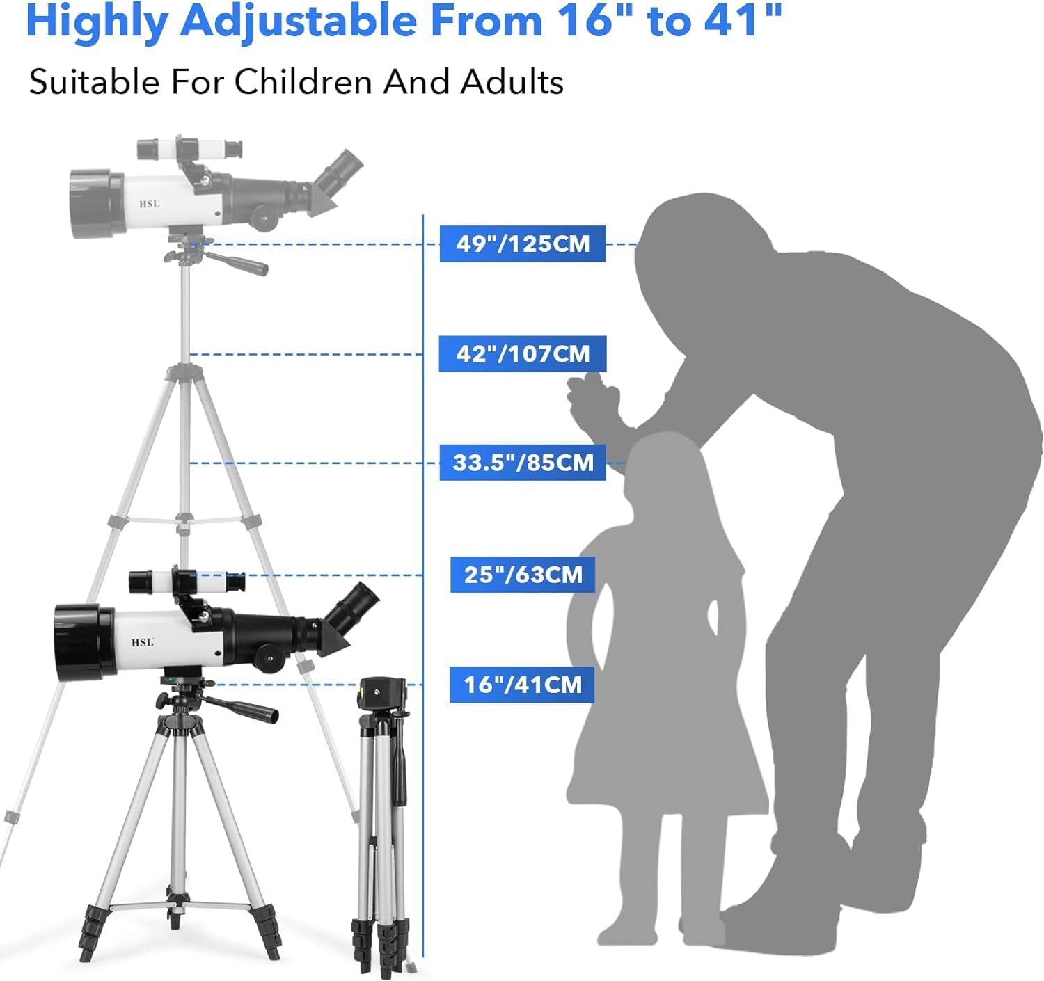 HSL70400 Kids Astronomy Telescope with 70mm Aperture