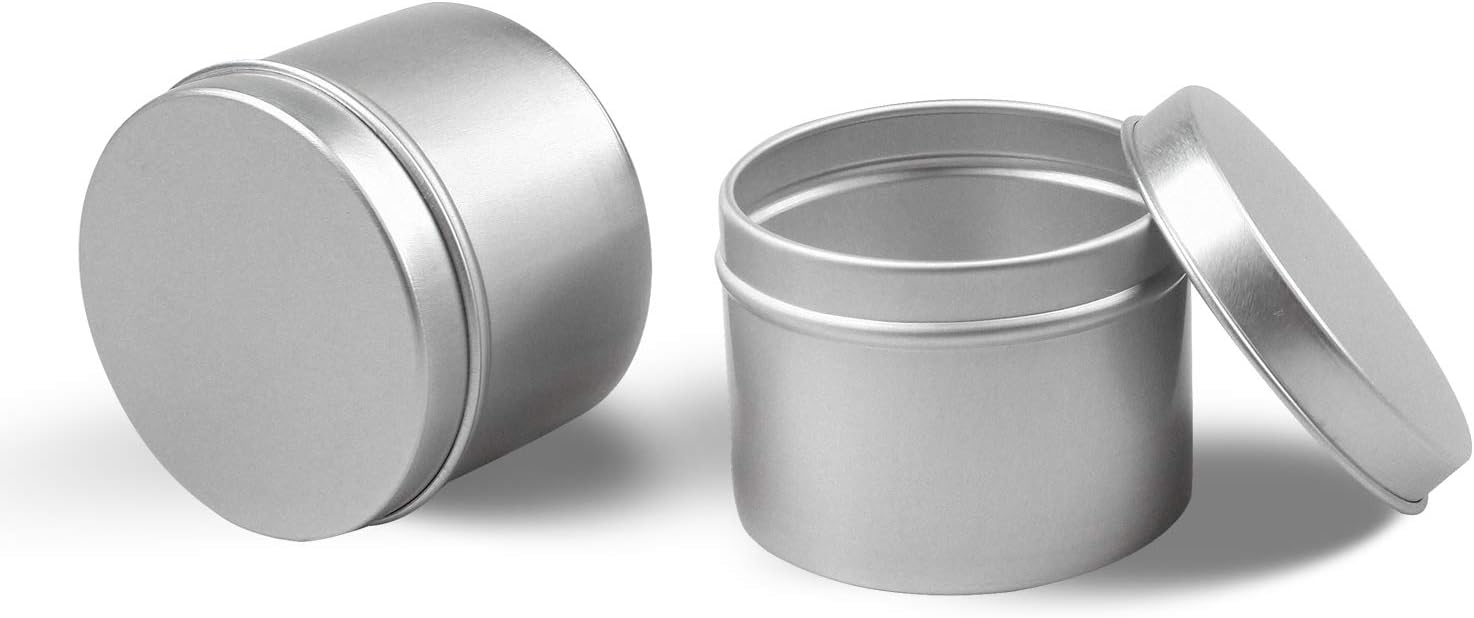 DINGPAI 8oz Candle Tin 12 Pack Aluminum Containers