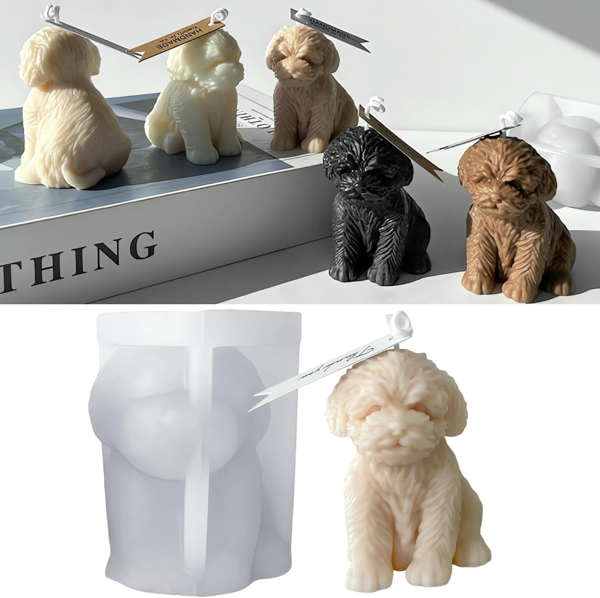 Cute Teddy Dog Candle Mold for DIY Crafts
