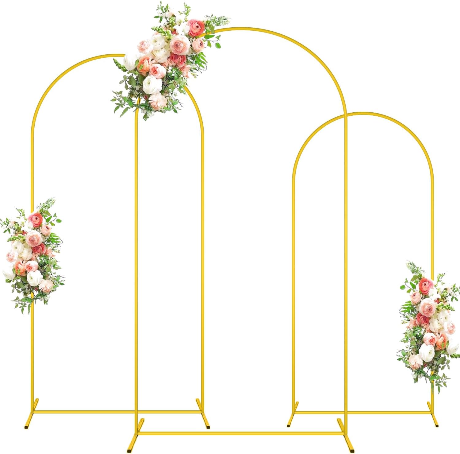FOTSHARER Gold Arch Backdrop Stand Set of 3