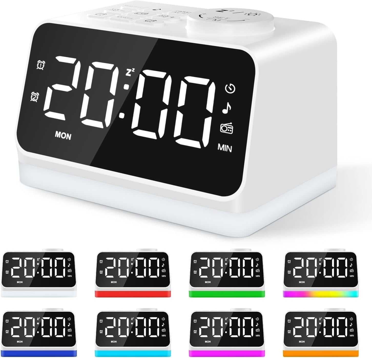 JALL Digital Alarm Clock with FM Radio and Night Light