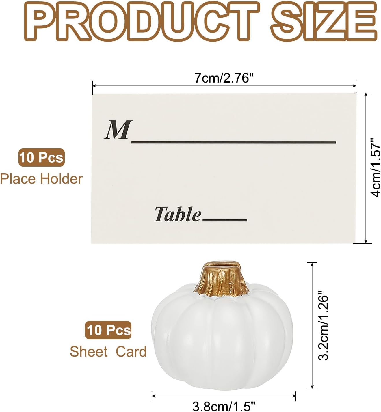 PATIKIL Pumpkin Place Card Holder 10 Set White