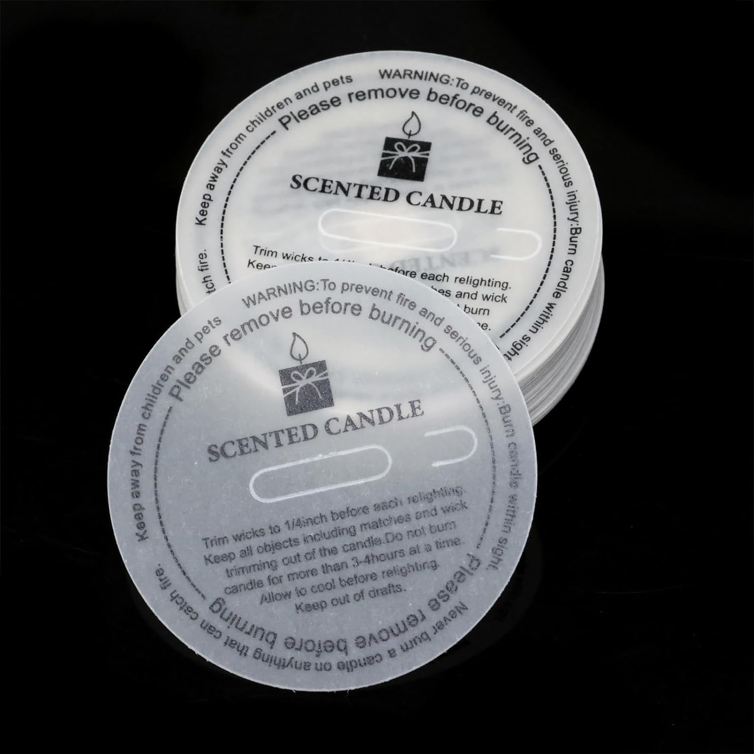 Honbay 100PCS Paper Candle Dust Protectors with Pull Tabs 55mm