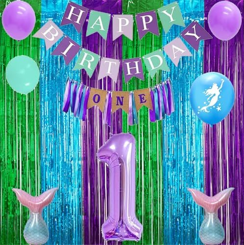 2 Pack 33ft x 66ft Green Blue Purple Tinsel Foil Backdrop