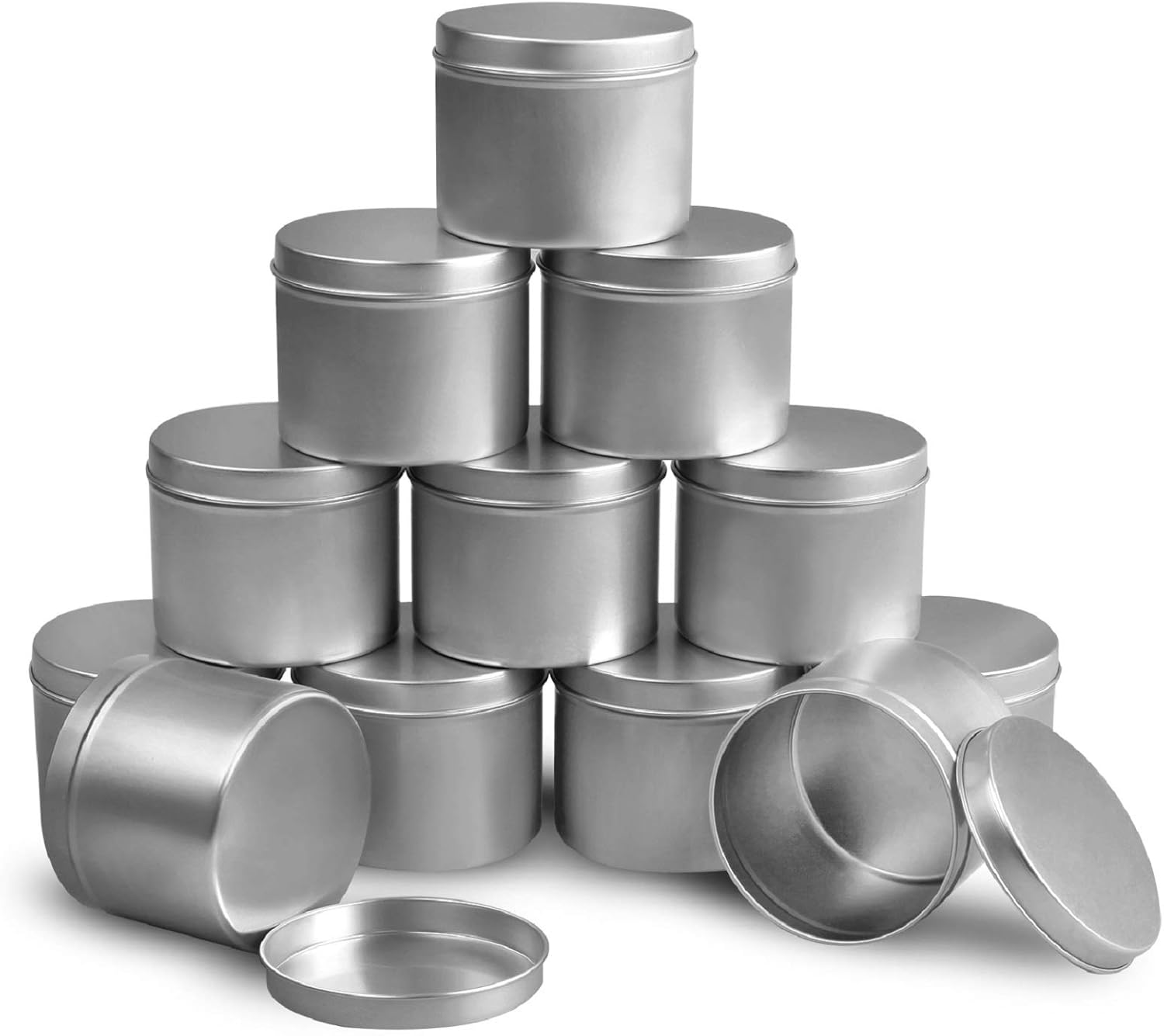 DINGPAI 8oz Candle Tin 12 Pack Aluminum Containers