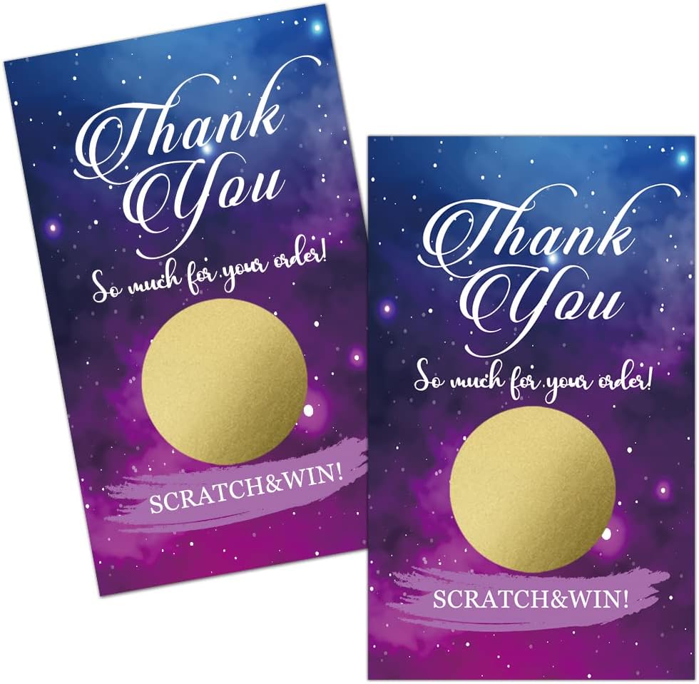 Haizct 50 Pack Thank You Scratch Off Cards for Events