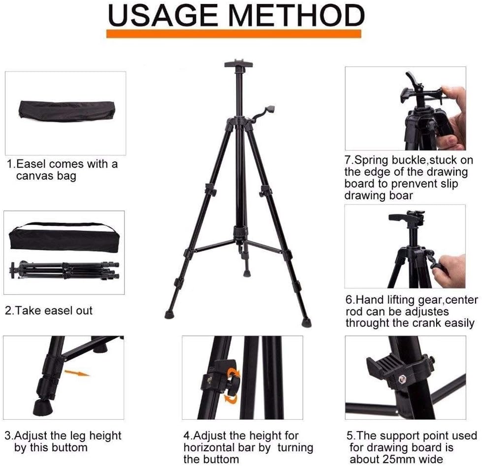 KOMFGT Red Easel with 4K Drawing Board Portable