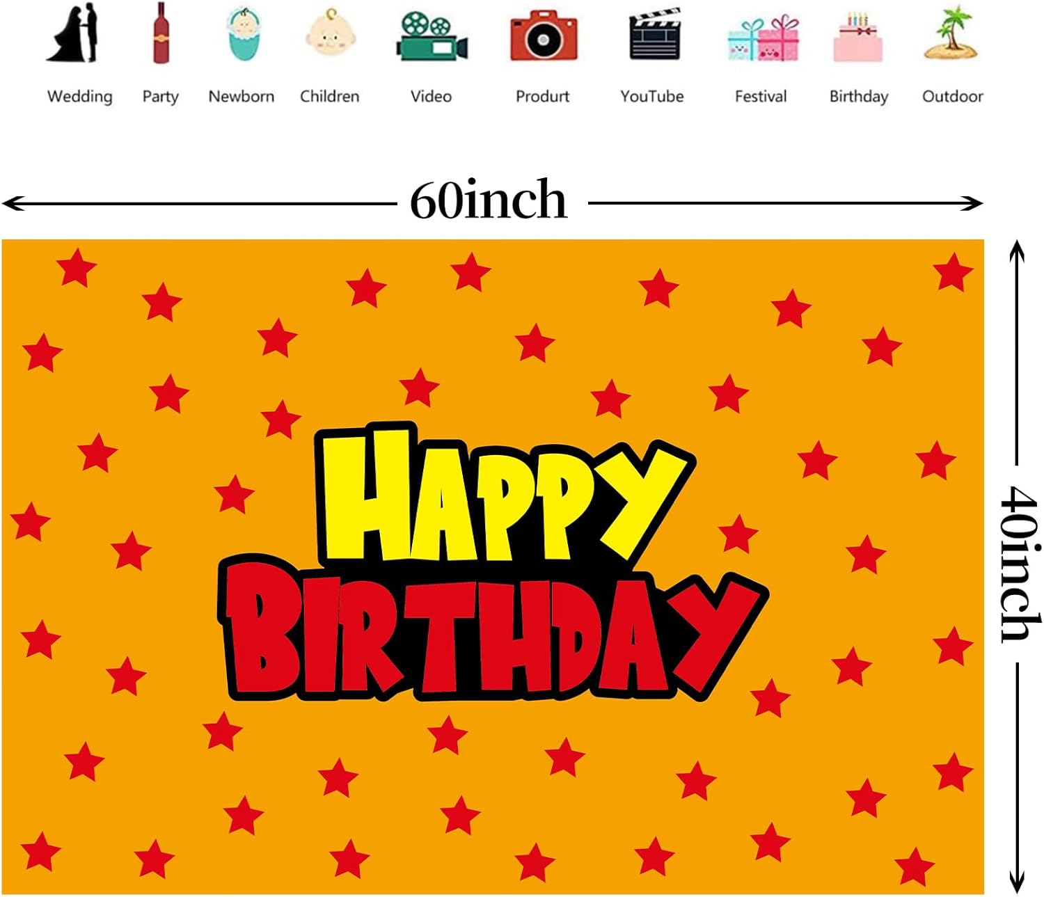 5x3ft Anime Birthday Party Decor Backdrop