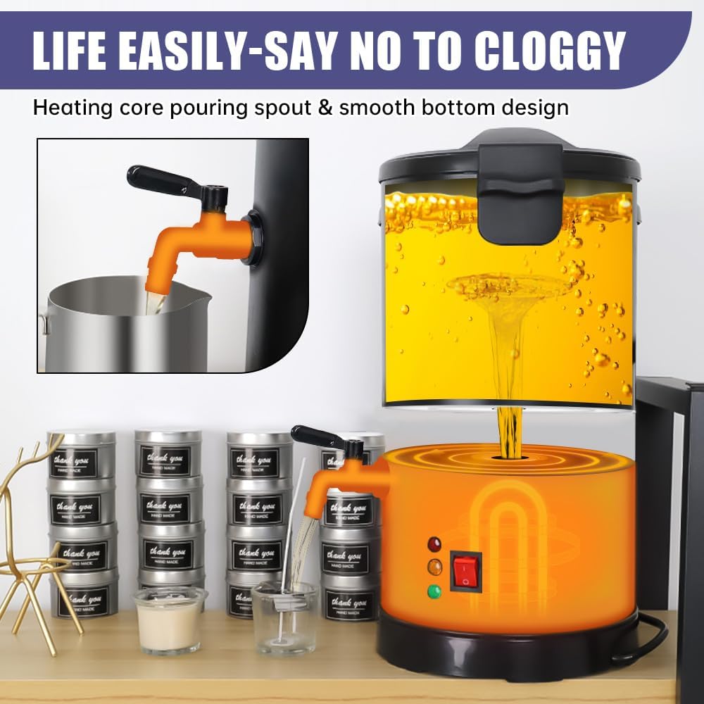 TOAUTO 10Lbs Candle Wax Melter with Pour Spout and Temperature Control